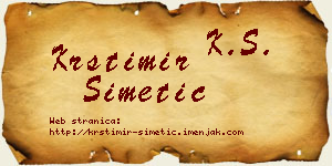 Krstimir Simetić vizit kartica